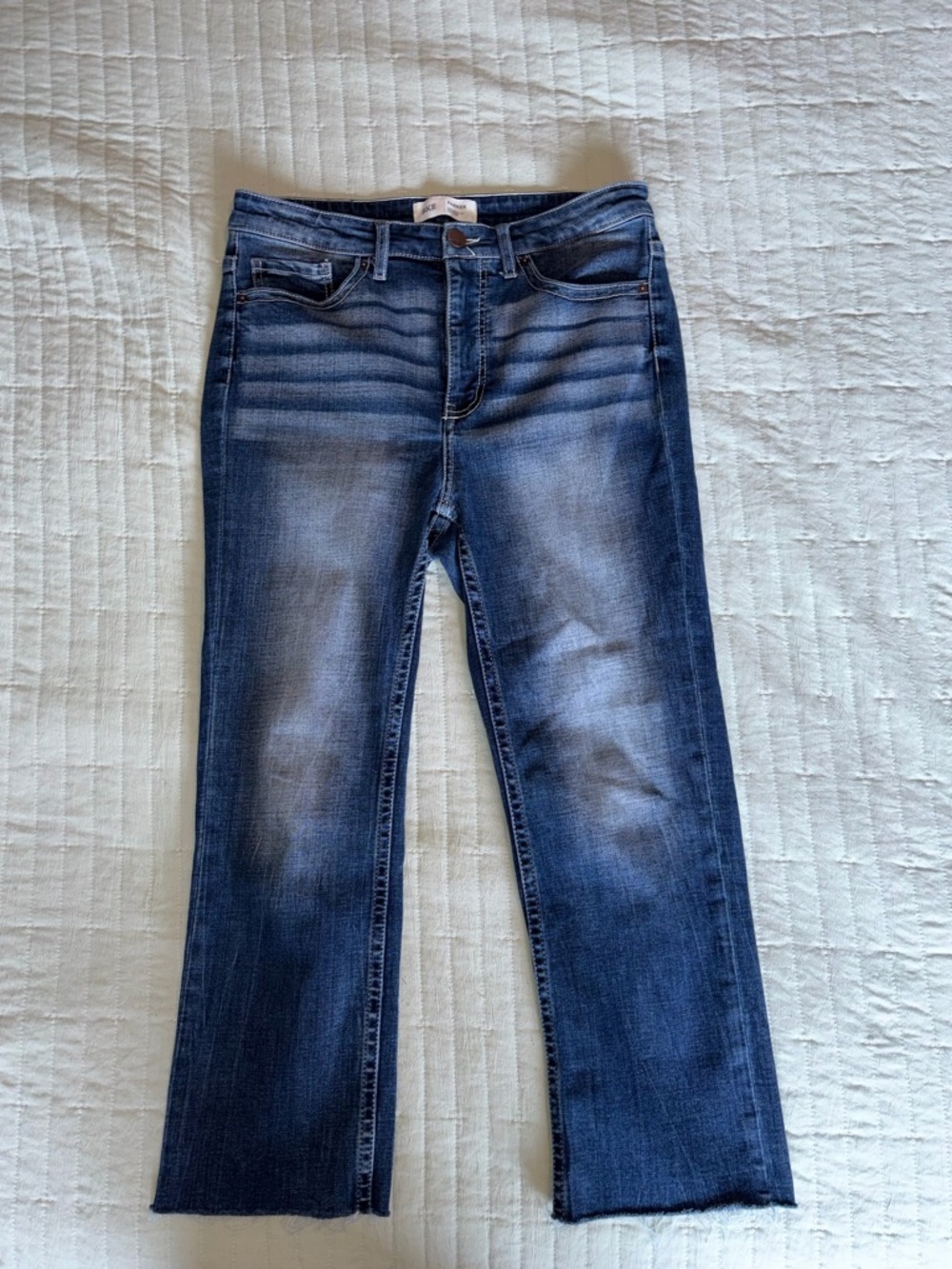 BKE Women's Dark Blue Faded Flare Jeans